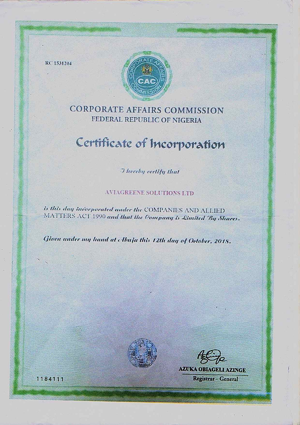Certification