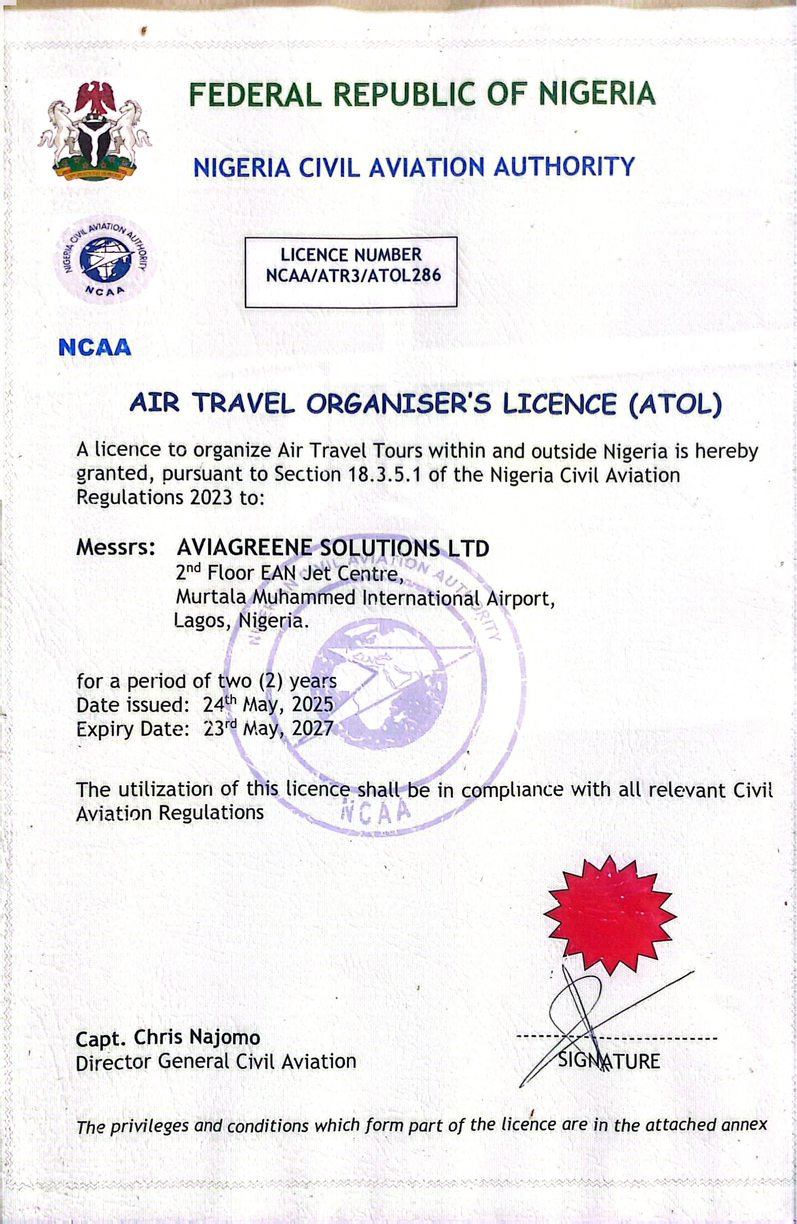 NCAA Certificate